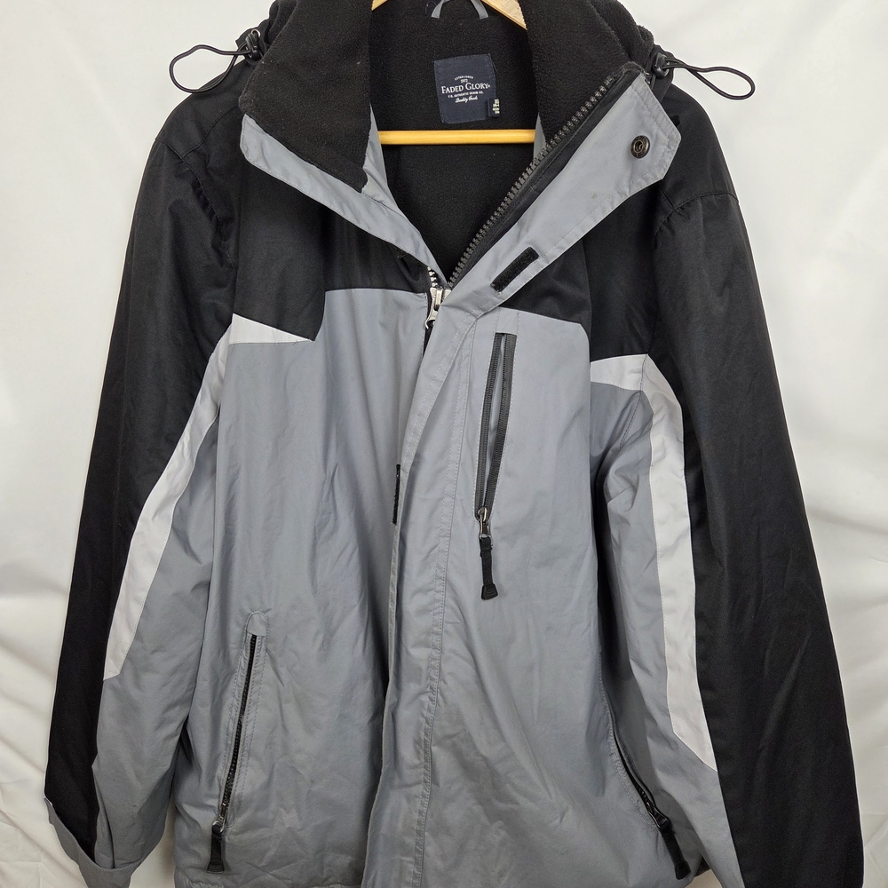 Faded Glory Men's Black and Gray Weatherproof Jacket